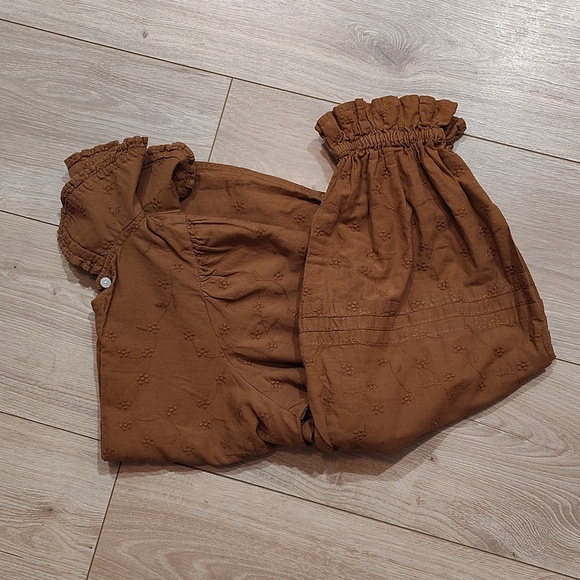 Universal Thread Burnt Orange, Eyelet Button Front Blouse, Ladies X-Small - Picture 7 of 7